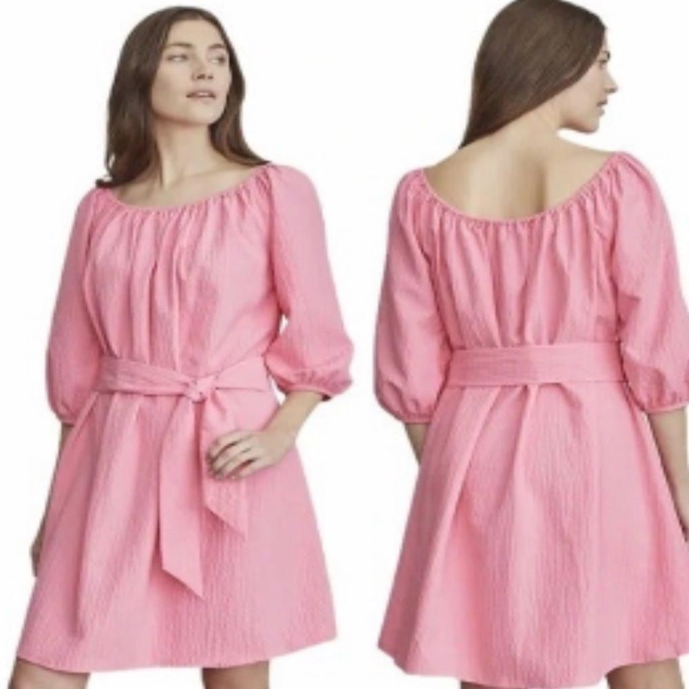 Elizabeth and James Barbie Pink Off the Shoulder Dress Large